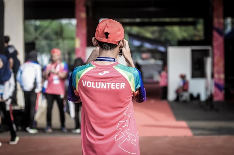 Volunteers working together in the community