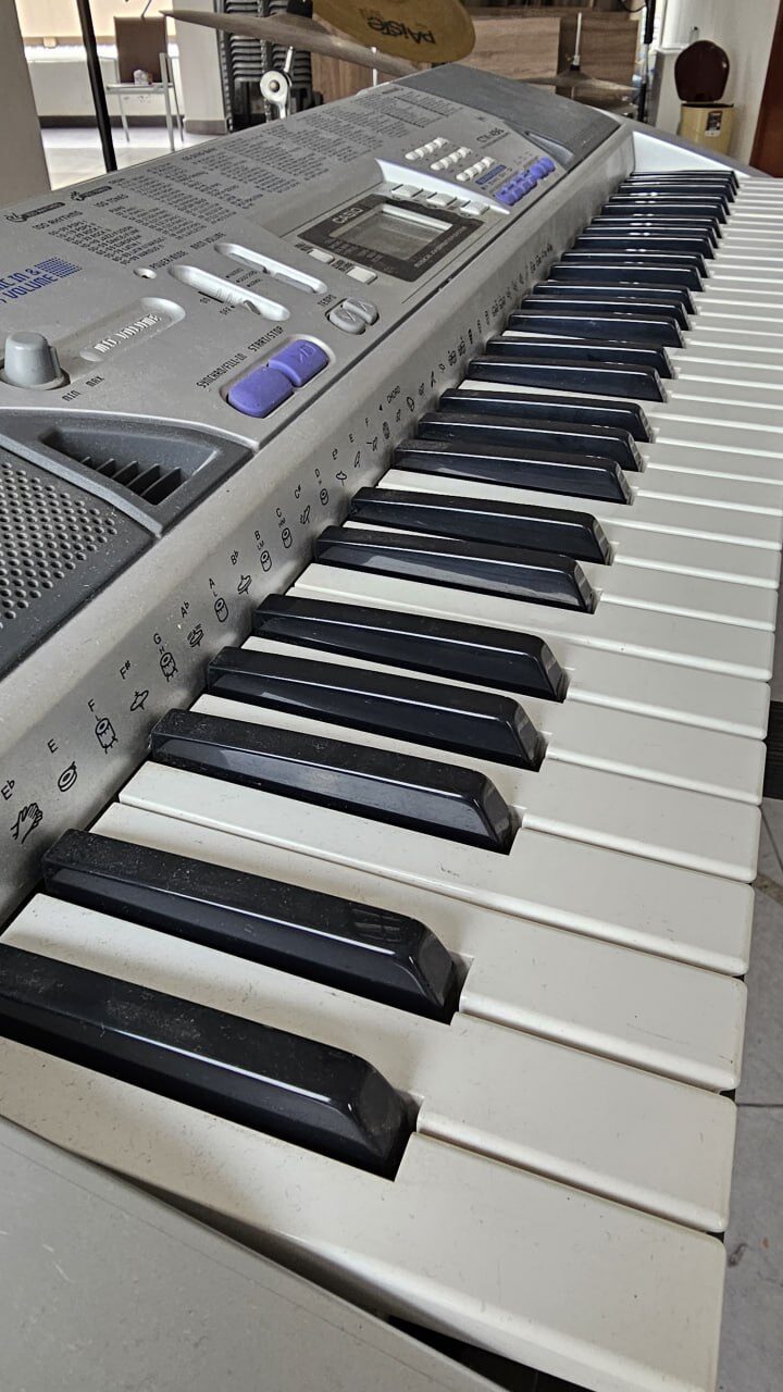 Close-up of the keys of an electronic keyboard
